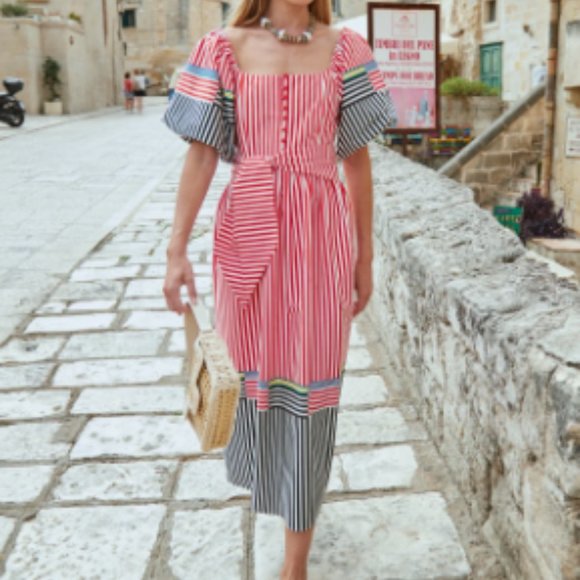 HUNTER BELL Dresses & Skirts - Hunter Bell Lucy Dress with bold color block striped pattern